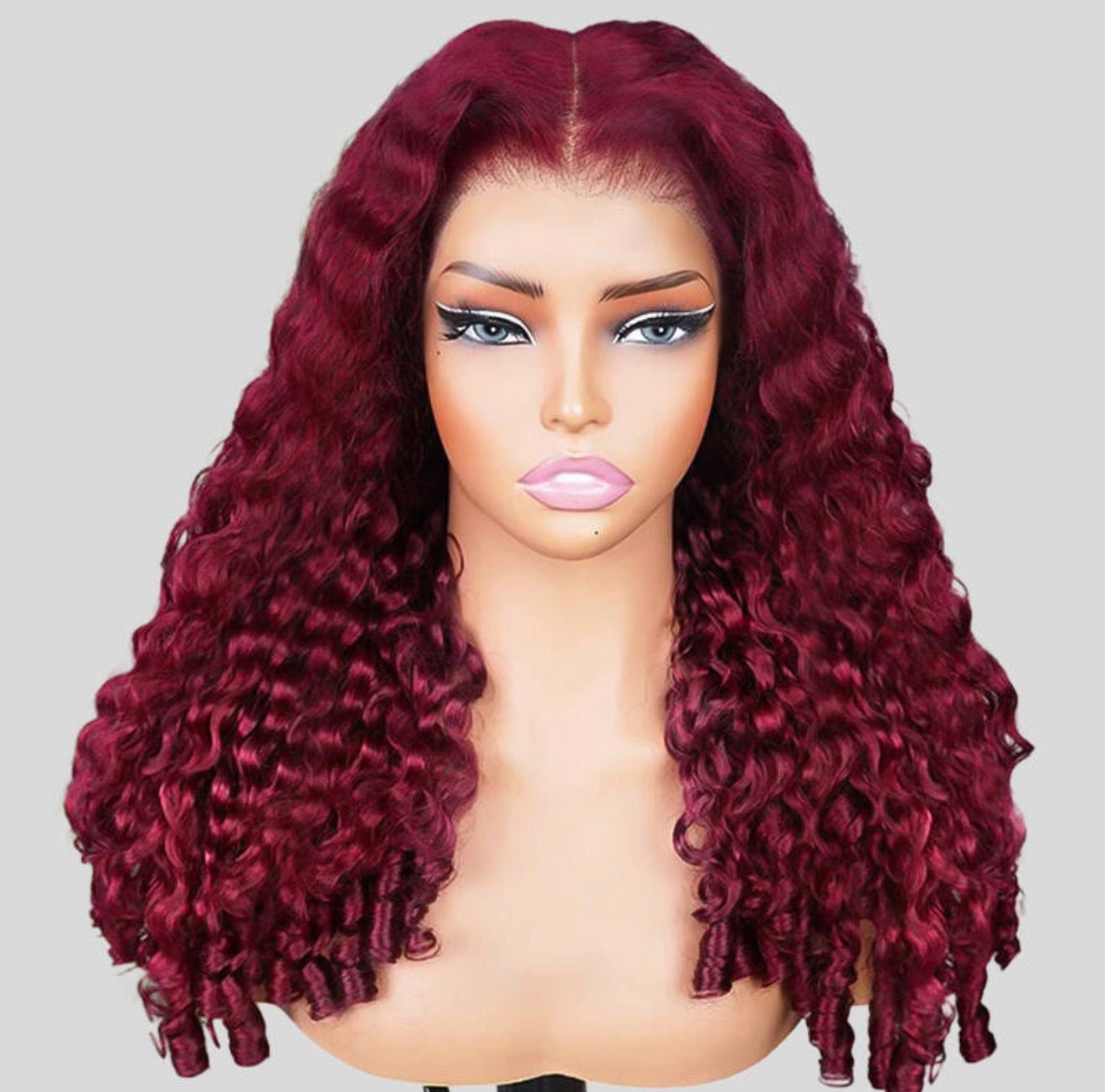 Reddish Burmese Curly 9x6 Wear Go Glueless Wig Pre-Cut Lace Beginner Friendly