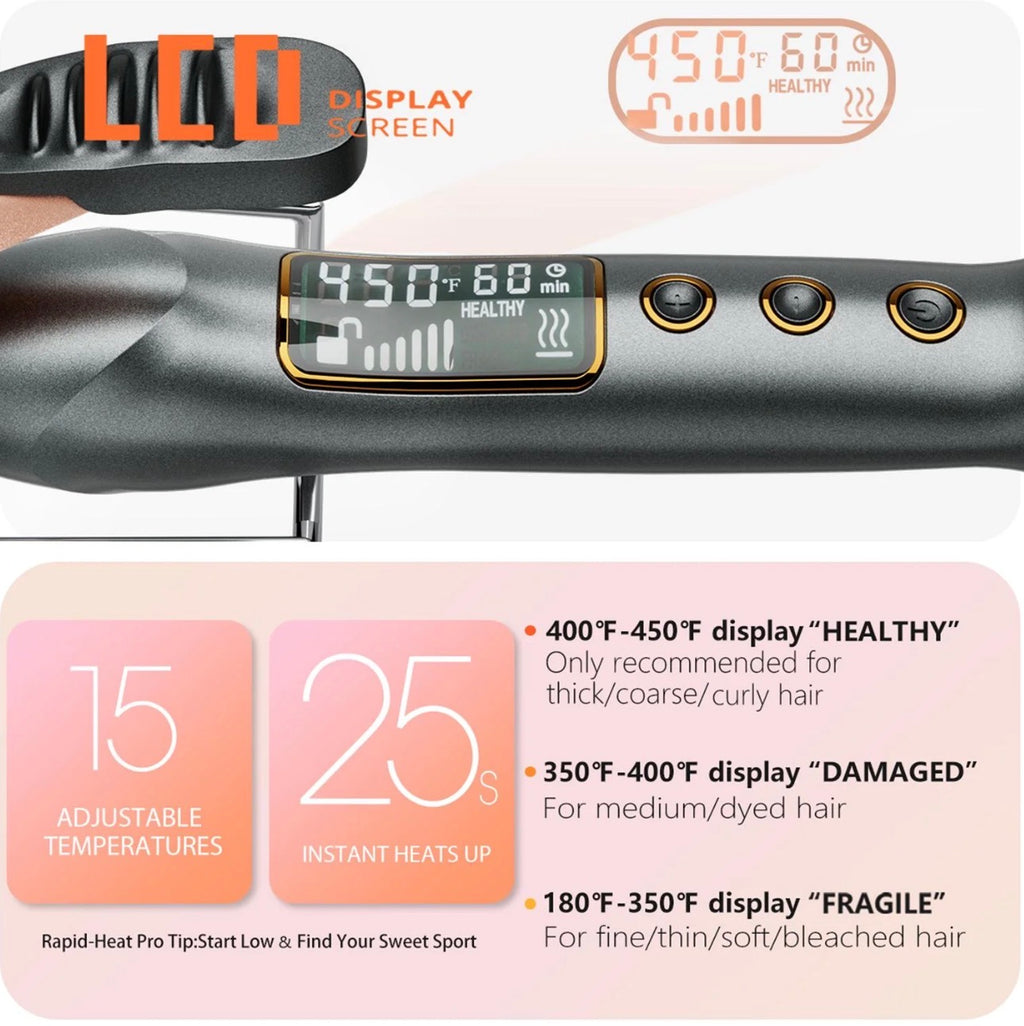 Thirtek 1/1.25 Inch Curling Iron with Ceramic Tourmaline Barrel