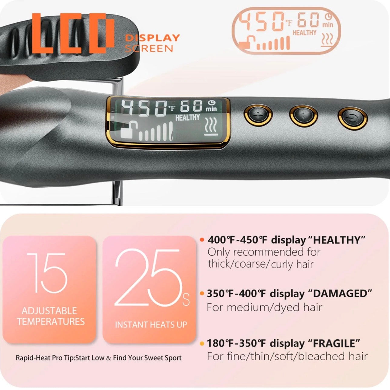 Thirtek 1/1.25 Inch Curling Iron with Ceramic Tourmaline Barrel