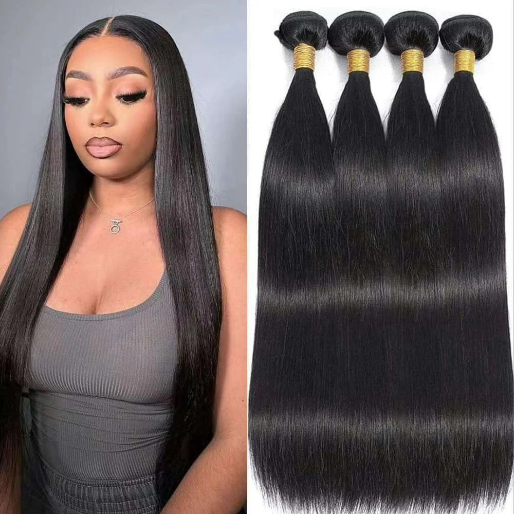 Straight Hair Bundles 100% Human Virgin Hair unprocessed