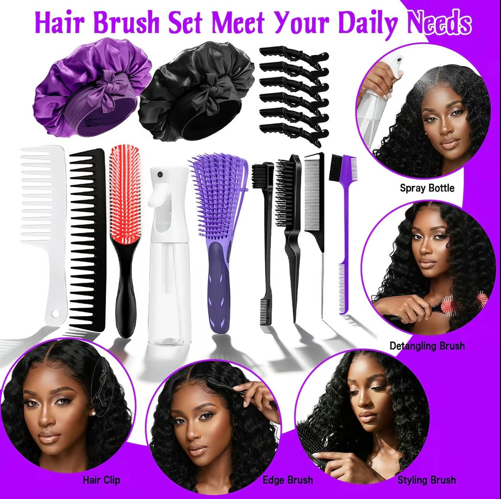 17 Counts Hair Brush Set