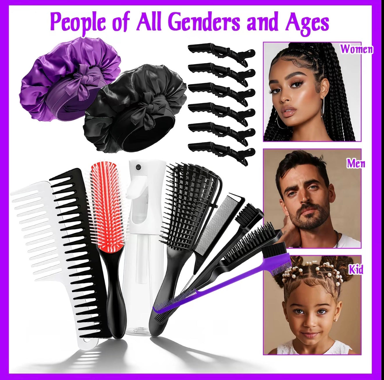 17 Counts Hair Brush Set
