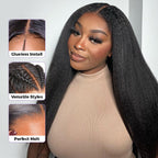 Kinky Straight Wear Go Glueless Wig Pre-Cut Lace Beginner Friendly