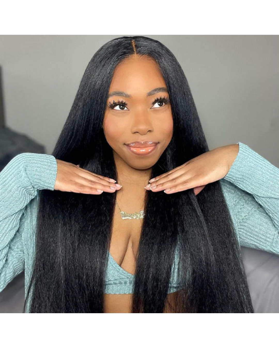 Kinky Straight Wear Go Glueless Wig Pre-Cut Lace Beginner Friendly