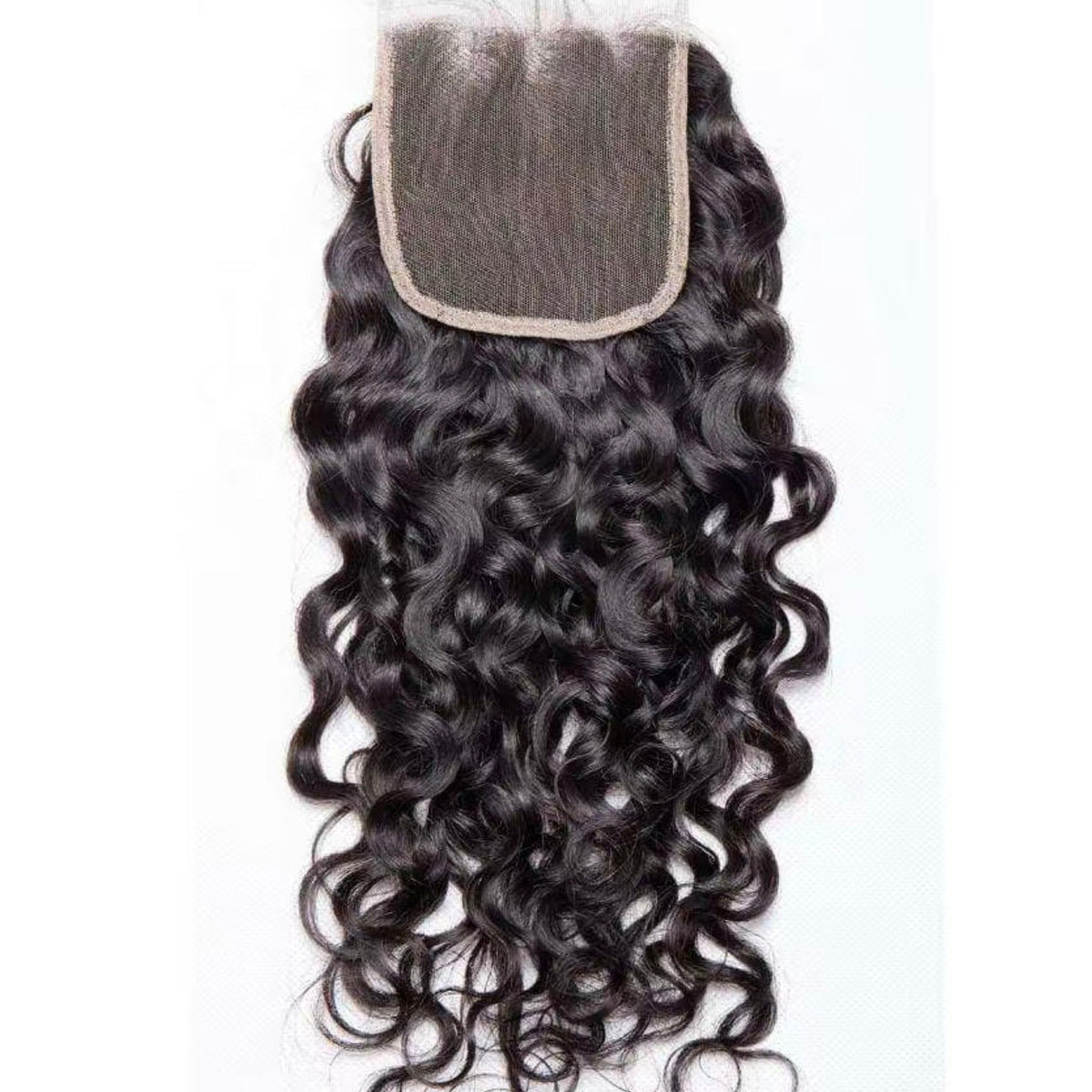 Water wave 4x4 lace closure, 100% virgin human hair, natural black