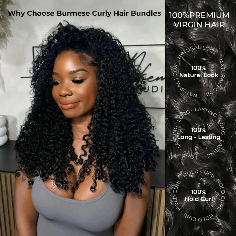Burmese Curly Wear Go Glueless Wig Pre-Cut Lace Beginner Friendly