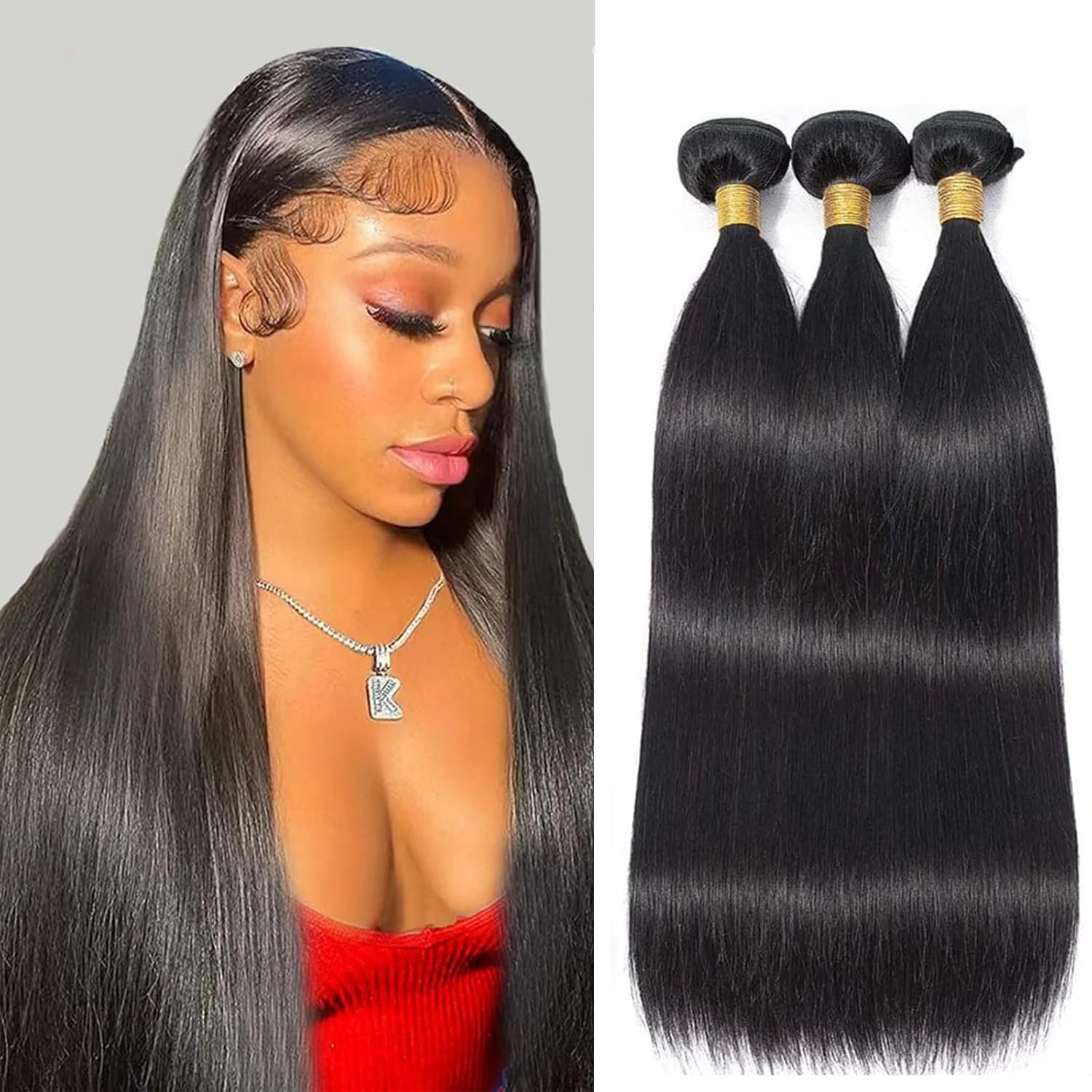 Straight Hair Bundles 100% Human Virgin Hair unprocessed